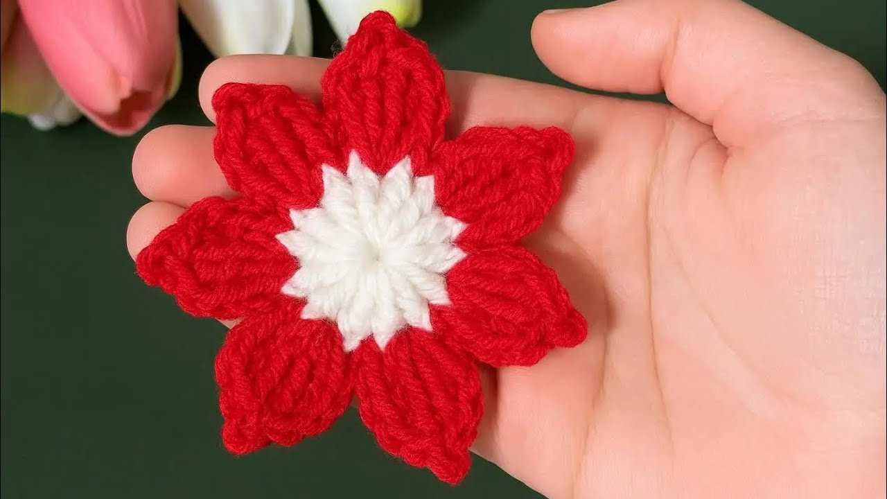 Very Easy Crochet Flower Tutorial for Beginners 