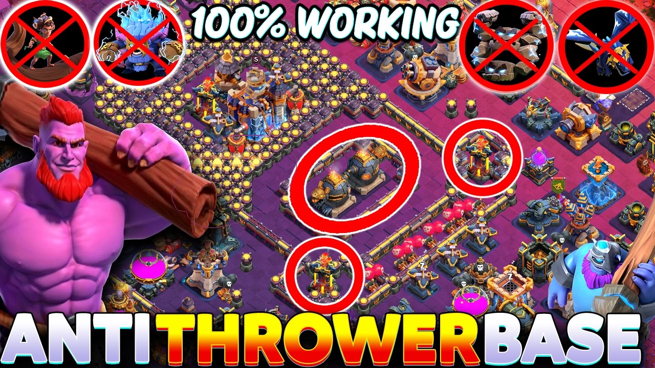 ANTI THROWER TH18 INSANE BASE LINK | AFTER UPDATE TH18 BEST WAR BASE & CWL BASE WITH COPY LINK
