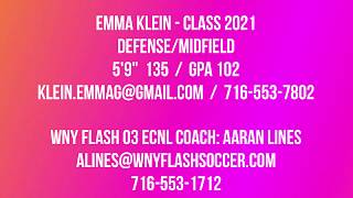 Emma Klein Class of 2021 PDA College Showcase Soccer Highlights (May 2019)