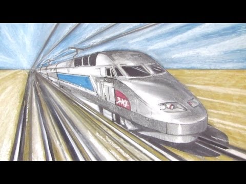 How to Draw a Train in 1-Point Perspective - YouTube