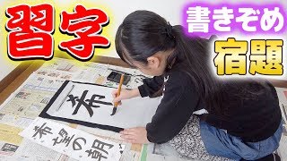 習字で書き初め!冬休みの宿題で「希望の朝」を書いてみた結果...【Japanese calligraphy】