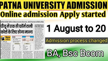 Patna University admission 2021 official started| patna University admission BA, Bsc, Bcom 2021 star