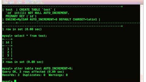 MySQL reset auto increment value