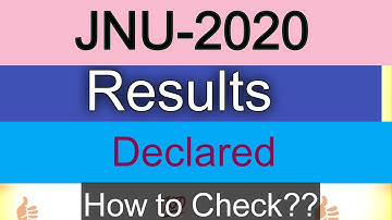 JNU Results 2020 Declared || How to Check Check Result