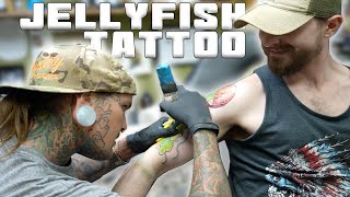 Super Colorful Jellyfish Tattoo ! | Tyler Nolan