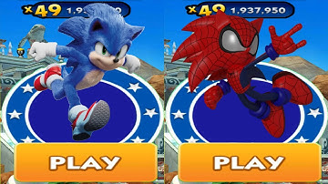 Sonic Prime Dash vs Spiderhog Sonic Run - Movie Sonic vs All Bosses Eggman Zazz All Characters