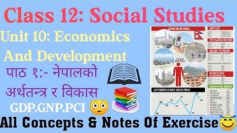 एकाइ १०॥पाठ १॥नेपालको अर्थतन्त्र र विकास॥Complete Solution Of Exercise॥Concept of GDP,GNP,PCI &GVA॥