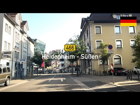 [4KHDR] Driving in Germany: Bundesstraße B466 from Heidenheim an der Brenz to Süßen