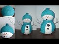 MUÑECO DE NIEVE hecho con Pulpa de Papel Mache-Snowman Mache Paper Pulp-Beneco de Nieve