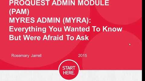 Using the ProQuest Administration Module and My Research Admin Tools in ProQuest Dialog