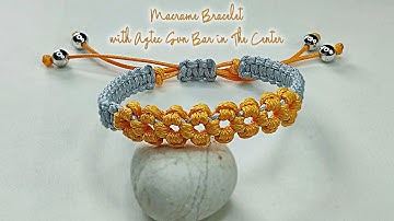 How to Make Macrame Bracelet with Aztec Sun Bar in The Center | Macrame Bracelet Tutorials