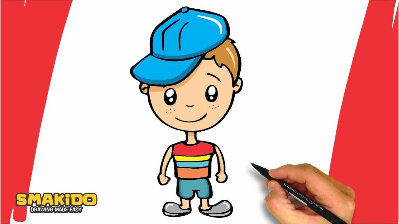 How to Draw a Boy For Kids | Easy Boy Drawing Step by Step Tutorial ...