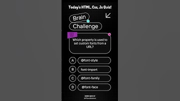 Which CSS Property Loads Custom Fonts? | Quiz Time with ITGuruSolutions #html #css #coding