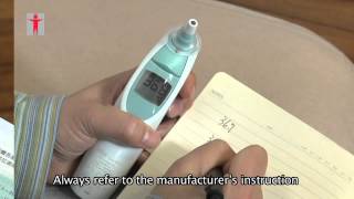 Steps in using infrared tympanic thermometer  English