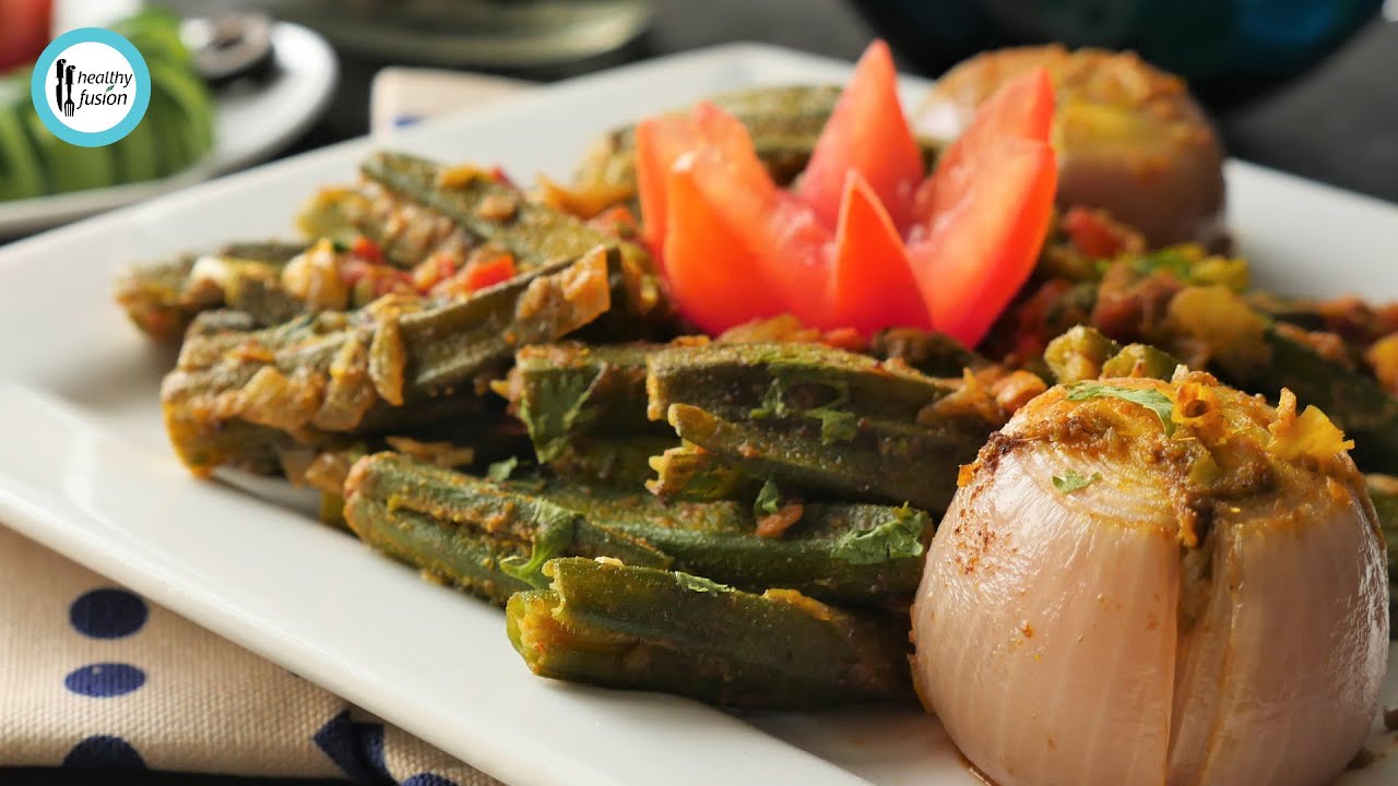 Stuffed Bhindi & Pyaz Recipe By Healthy Food Fusion