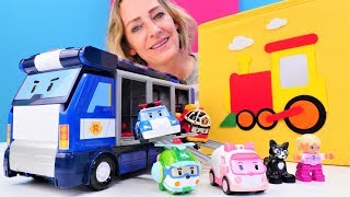 Lego oyuncakları ile sihirli kutu oyunu. Robocar Poli ve ekibi kediyi kurtarıyor! Resimi