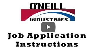 O'Neill Job Application Form Instructions