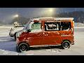 軽自動車とSAスノー車中泊
