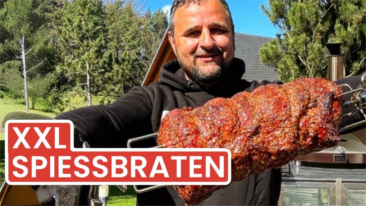 XXL SPIESSBRATEN im Smoker Grillen --- Klaus grillt