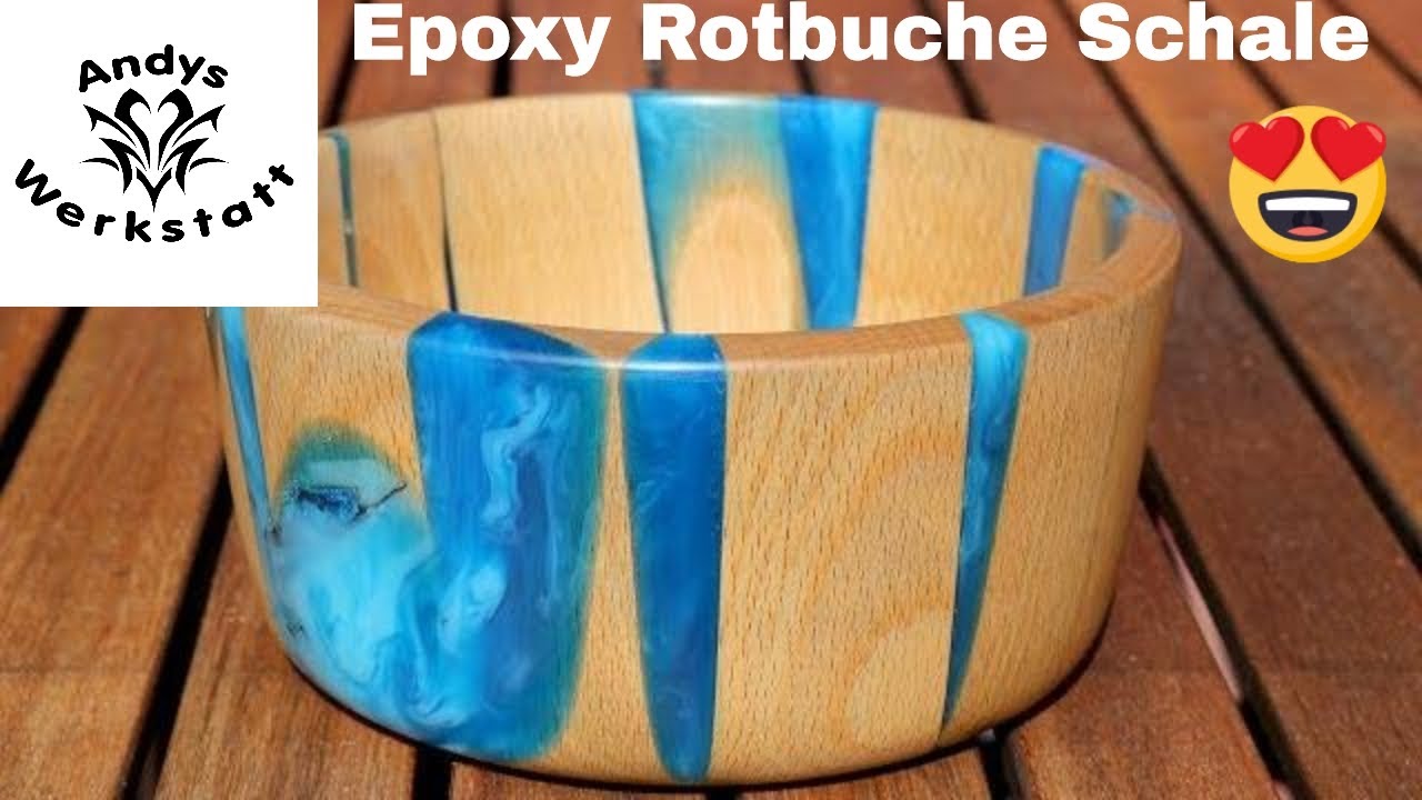 Epoxy Resin Rotbuche Schale Bowl - Finish / Handauflage selber machen /  Part 2 - YouTube