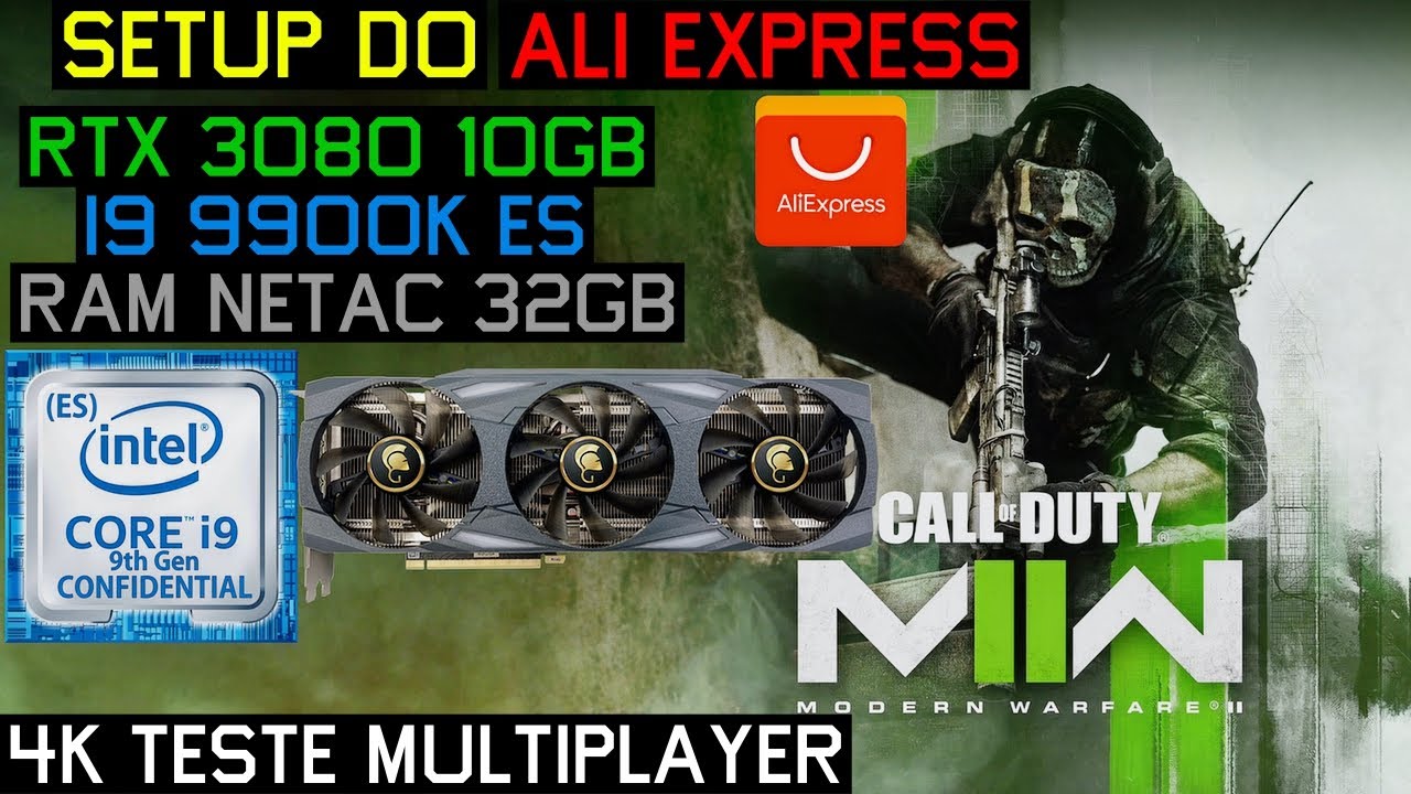SETUP CHINÊS COMPLETO! TESTE DO COD MW2 RTX3080+9900K ES,SSD E RAM DO ...