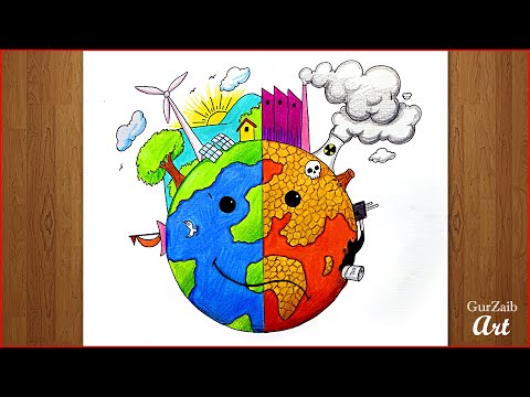 Earth Day drawing |Save Environment Poster Drawing | Save Nature drawing  easy - YouTube