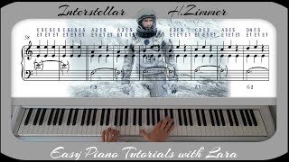 Interstellar Main Theme - Hans Zimmer - Piano Tutorial - Letter Notes