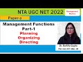 Management functions part1 planning organizing directing nta ugc net mba bba m com b com