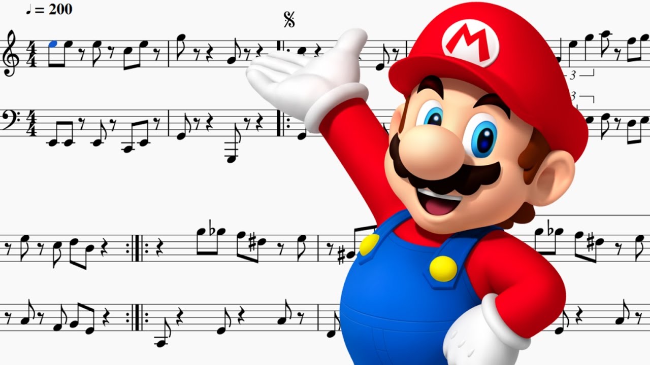 Super mario песня. Музыкальный Марио. Супер Марио Ноты. Мелодия Марио. Super Mario Bros Music.