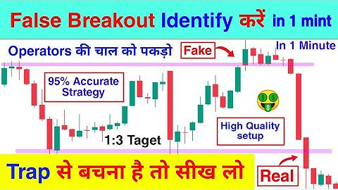How to identify False breakout 📈‼️  Fake breakout को पहचानें 1 मिनट में 📊‼️Trap trading‼️pkr trading