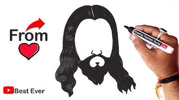 ❤️ Lord Jesus Drawing Easy Using Heart Shape - Simple Way To Draw The Jesus Drawing | Christmas