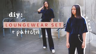 How to Sew a Loungewear Set Tutorial + PATTERN / DIY Velvet Loungewear Set + How to Work with Velvet