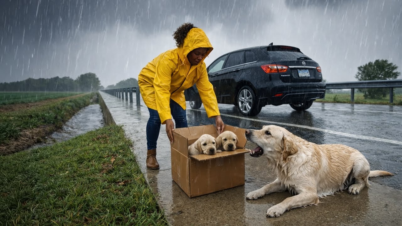 Kind Man Rescues Abandoned Dog Family Left in the Rain - Heartwarming Rescue