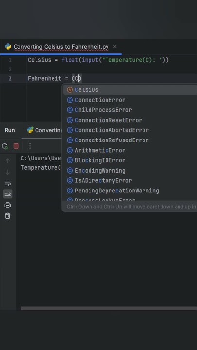 Converting Celsius to Fahrenheit #python - YouTube