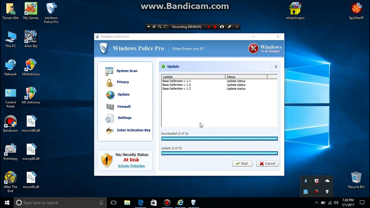 Windows Police Pro (Rogue) Similar to Your pc Protector and Windows  Antivirus PRO Fakescanti - YouTube