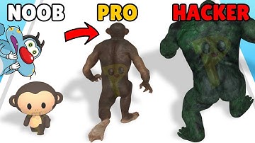 NOOB vs PRO vs HACKER | In Monster Evolution Runner Game | With Oggy And Jack | Gaming Dip Oggy
