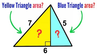 Can you find the area of the Yellow and Blue triangles? | #math #maths #geometry