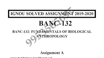 BANC-132 Solved Assignment 2019-20