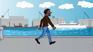 Opentoonz 2D animation  Walking on the Docks  walk cycle