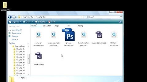 D:\Adobe After Effects CS3 Training\Chapter 1 (Introduction)\(3) How To Use The Exercise Files