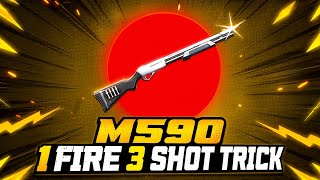 M590 1 FIRE 3 SHOTS TRICK 😱 | Best M590 Secret Trick in Free Fire 2026 | Headshot Guide