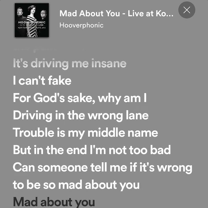 Hooverphonic - Mad About You (Lyrics) - Youtube