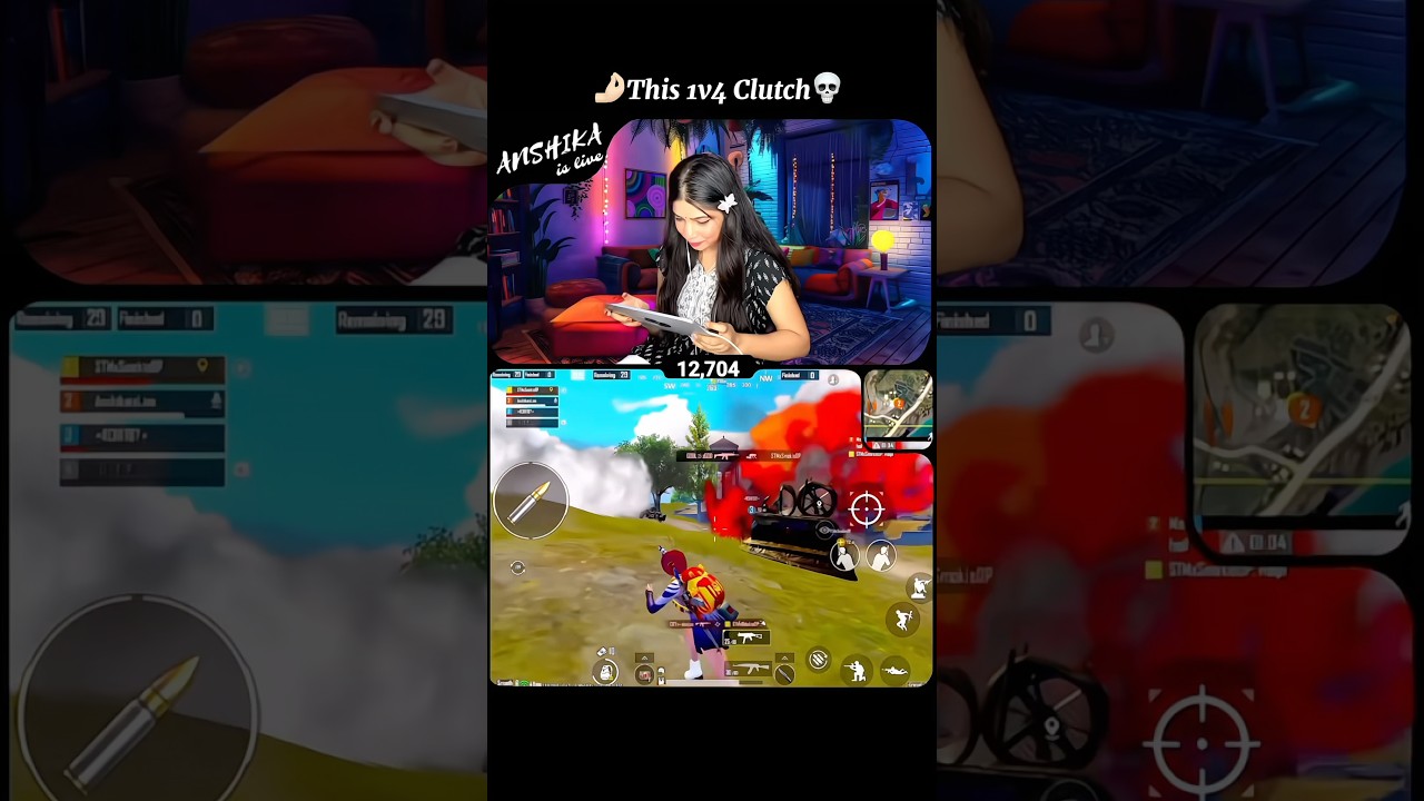 Wait for 🤌🏻This 1v4💀 @anshikaislive 