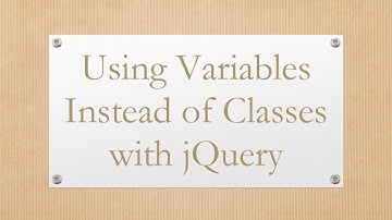 Using Variables Instead of Classes with jQuery