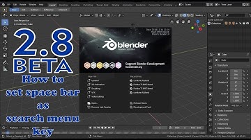 Blender 2.80 Beta_How to set space bar as search menu shortcut key_short video