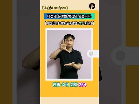[ 한줄 수어 회화 ] 234. "대전에 유명한 빵집이 있습니다." - 수화배우기 [주넌쌤의 수어놀이터] #수어
