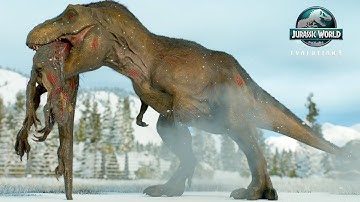 TYRANNOSAURUS REX VS ALL LARGE & MEDIUM DINOSAURS EPIC BATTLE – JURASSIC WORLD EVOLUTION 3