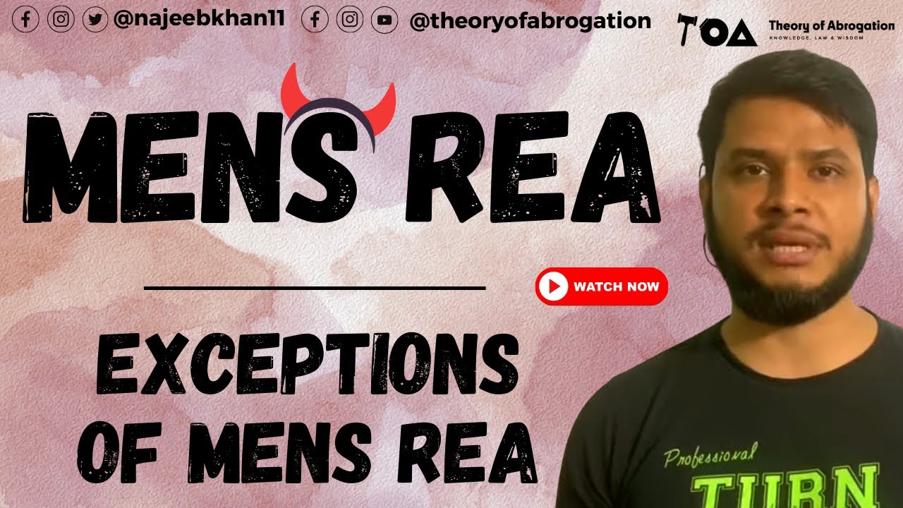 Mens rea || Exceptions of mens rea