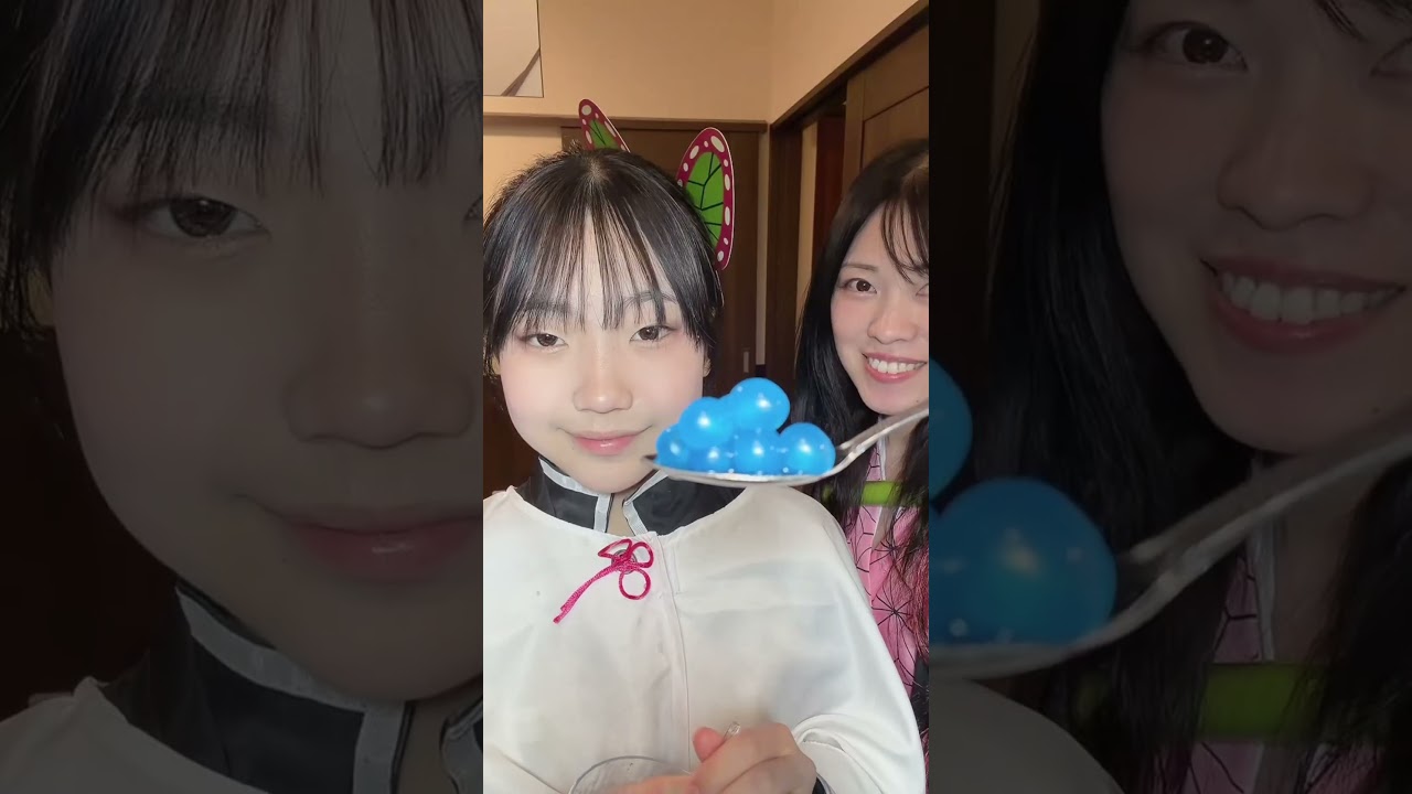 鬼滅の刃、青いツブツブのお菓子、ぷちぷち、sweets #sorts #cosplay #funny