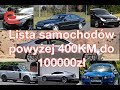 Lista 10 samochodów powyżej 400KM do 100000 zł.